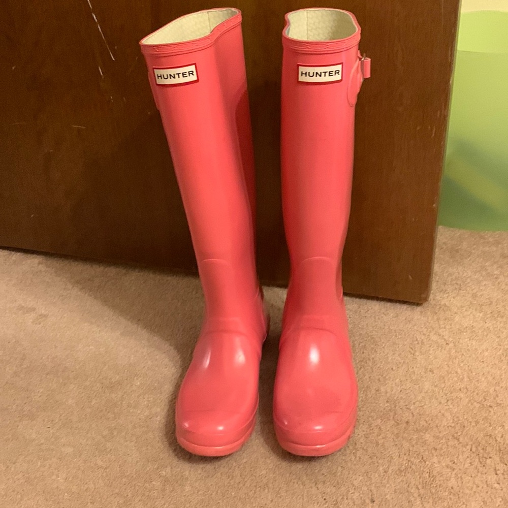 Pink Hunter Rainboots (Original Gloss Tall) Size W7